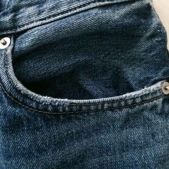 Everlane Distressed Button Fly Straight Cheeky Jean High Rise Classic 27 Capsule - Picture 9 of 15